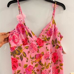 NWT Crystal Doll Pink Floral Maxi Dress